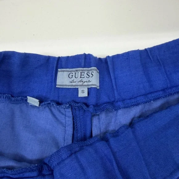 Guess Royal Blue Linen Shorts | Drawstring Waist | Size S | Like New - Picture 3 of 8